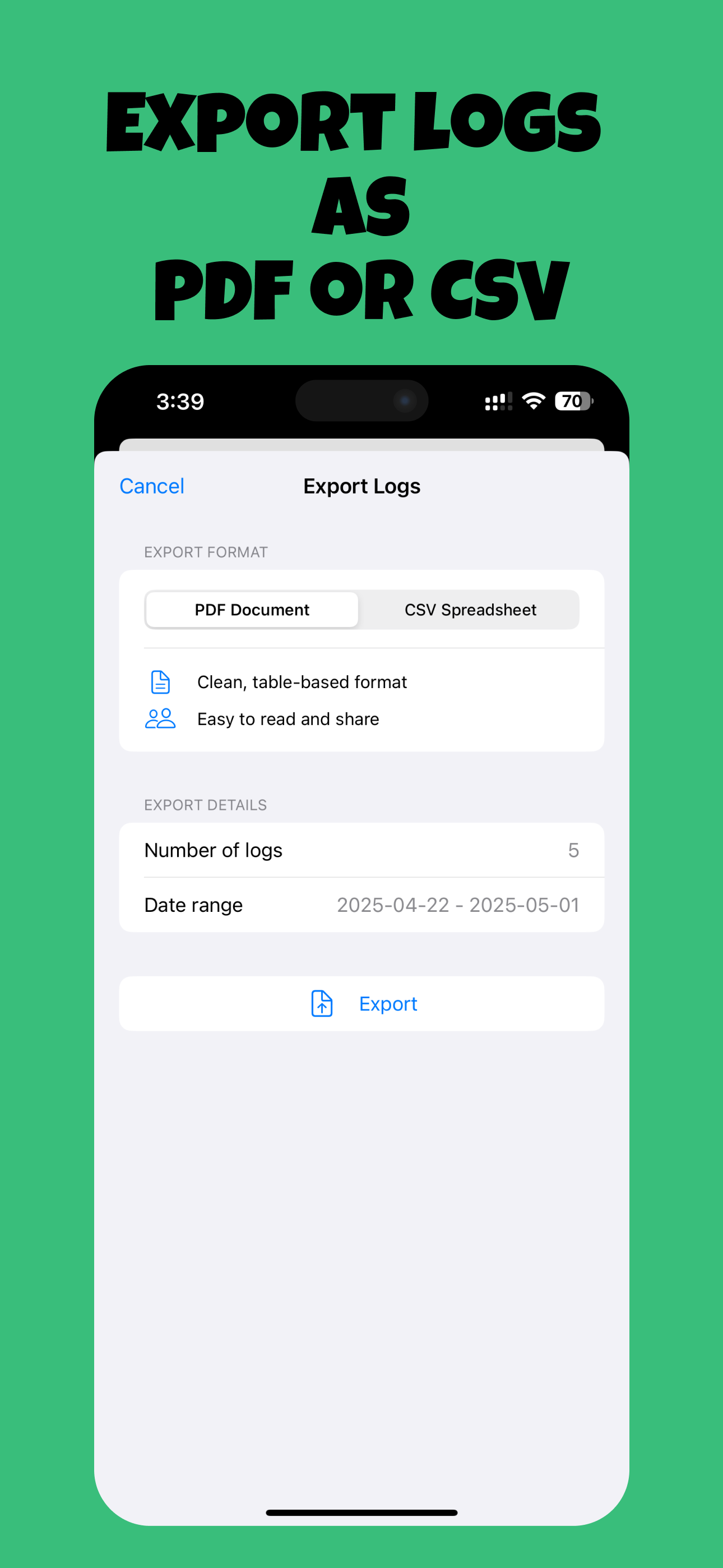 Screenshot of Logably - Task Logger