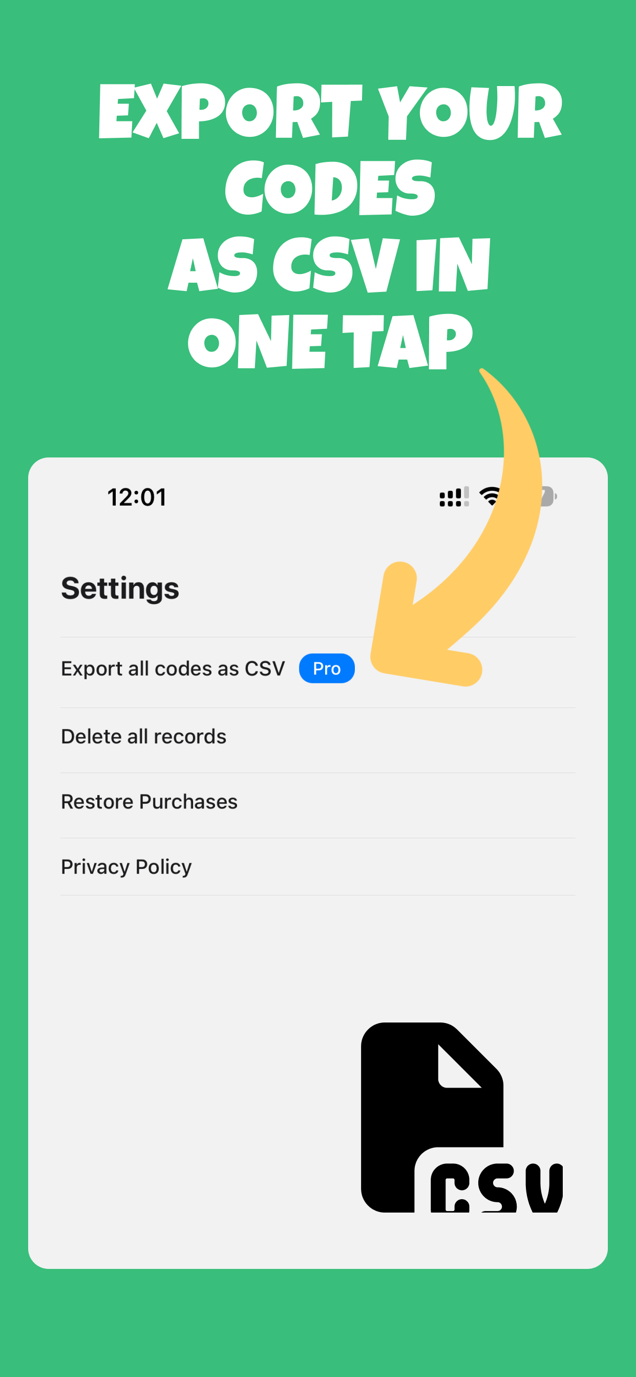 Screenshot of QR Barcode Scan With History
